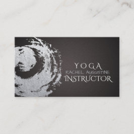 Cartão De Visita Símbolo do instrutor de meditação Yoga Black Silve