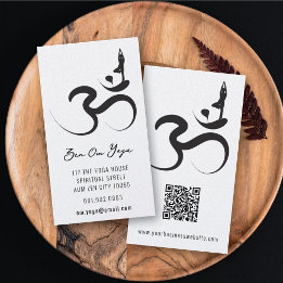 Cartão De Visita Símbolo do Logotipo Preto Silhueta Yoga Om Aum Zen