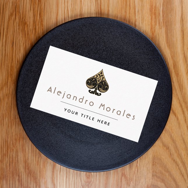 Cartão De Visita Símbolo Elegante de Símbolo Casino Poker Night Gam (Criador carregado)