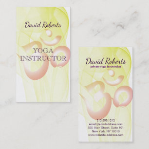 Cartão De Visita Símbolo elegante do OM do instrutor da ioga