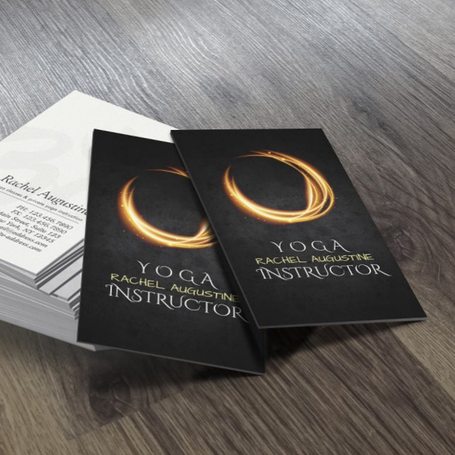 Cartão De Visita Símbolo Elegante YOGA Preto e ZEN Dourado Brilhant (Criador carregado)