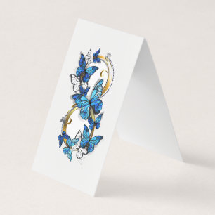 Cartão De Visita Símbolo infinito de borboletas azuis Morpho