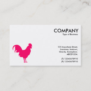 Cartão De Visita Símbolo Neon Red Cockerel - Branco