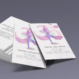 Cartão De Visita Símbolo Om da Pose de Meditação de Yoga em Aquarel
