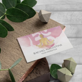 Cartão De Visita Símbolo Om do Instrutor de Meditação Yoga Dourado 