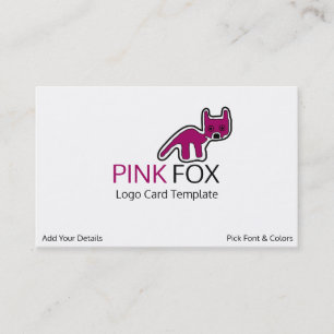 Cartão De Visita Símbolo Petroglicph Fox - Fox Rosa