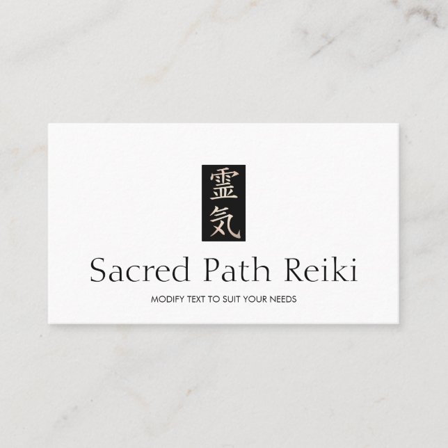 Cartão De Visita Símbolo Reiki Master Dourado Hanko (Frente)