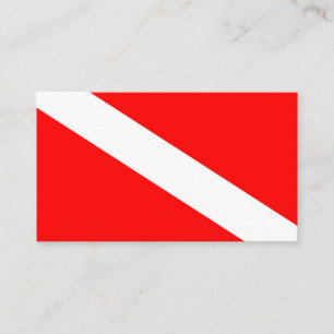 Cartão De Visita símbolo vermelho de mergulho diagonal dos mergulh