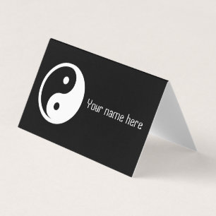 Cartão De Visita Símbolo Yin Yang - tatuagem sólida design 2