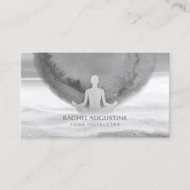 Cartão De Visita Símbolo Zen OM - Instrutor de Meditação de Aquarel (Frente)
