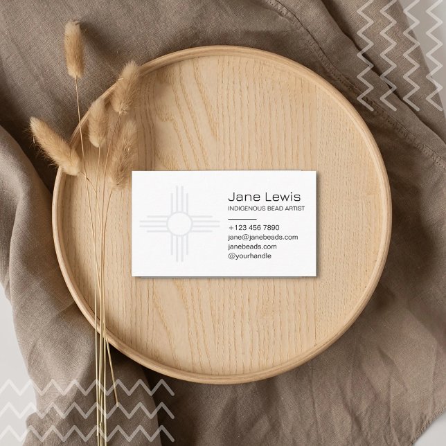 Cartão De Visita Símbolo Zia Sun Ilustração de Arte Nativa de Indíg (Criador carregado)