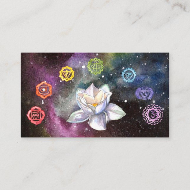 Cartão De Visita *~* Símbolos Cosmic Lotus Celestial Chakra Cosmos (Frente)