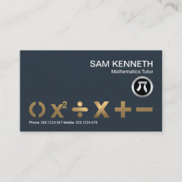 Cartão De Visita Símbolos de Matemática em Bronze impressionantes T
