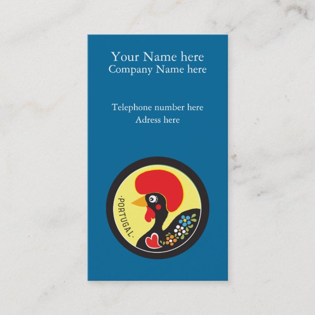 Cartão De Visita Símbolos de Portugal - Galo de Barcelos (Frente)
