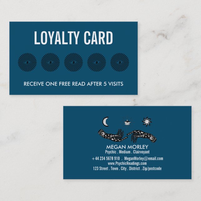 Cartão De Visita Símbolos Místicos, Leitura Psíquica (Frente/Verso)