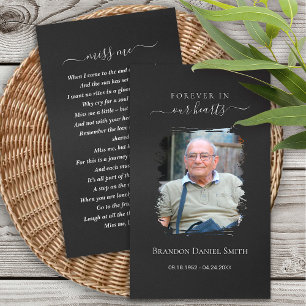 Cartão De Visita Simpatia Funeral Foto Memorial Prayer Card