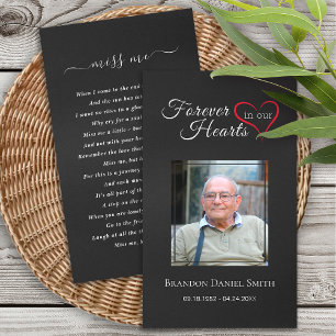 Cartão De Visita Simpatia Funeral Foto Memorial Prayer Card