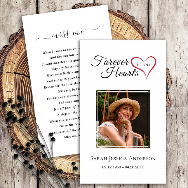 Cartão De Visita Simpatia Funeral Foto Memorial Prayer Card (Criador carregado)