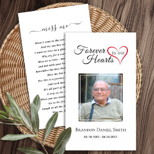 Cartão De Visita Simpatia Funeral Foto Memorial Prayer Card