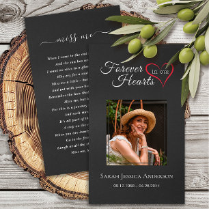 Cartão De Visita Simpatia Funeral Foto Memorial Prayer Card