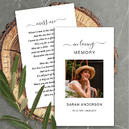 Cartão De Visita Simpatia Funeral Foto Memorial Prayer Card