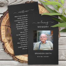 Simpatia Funeral Foto Memorial Prayer Card