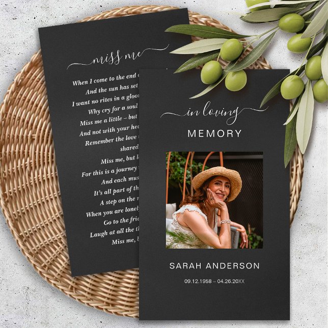 Cartão De Visita Simpatia Funeral Foto Memorial Prayer Card (Criador carregado)