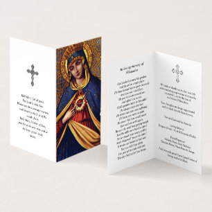 Cartão De Visita Simpatia Santa Cardas Mary Coração Imaculado