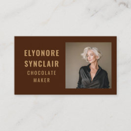 Cartão De Visita Simple Brown Chocolate Maker Photo Social QR Code 