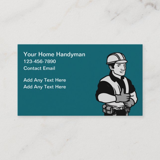 Cartão De Visita Simple Budget Handyman Business Profile Cards (Frente)