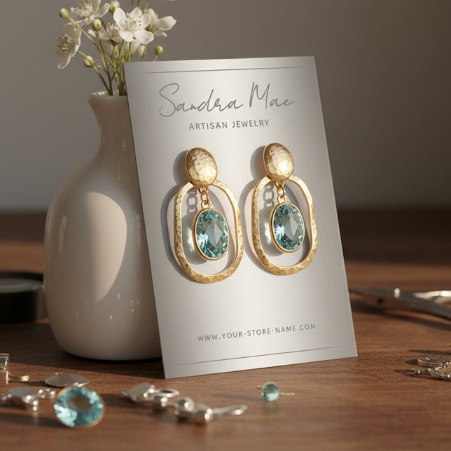 Cartão De Visita Simple Classy Minimalist Jewelry Display Card (Criador carregado)