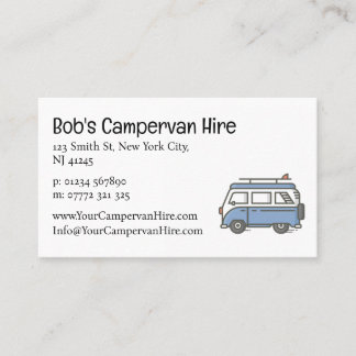 Cartão De Visita Simple Cute Campervan Hire Business Card