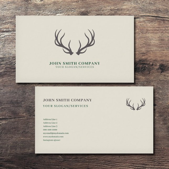 Cartão De Visita Simple Deer Antlers (Simple Deer Antlers Business Card)