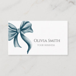 Cartão De Visita Simple Elegant Blue Bow