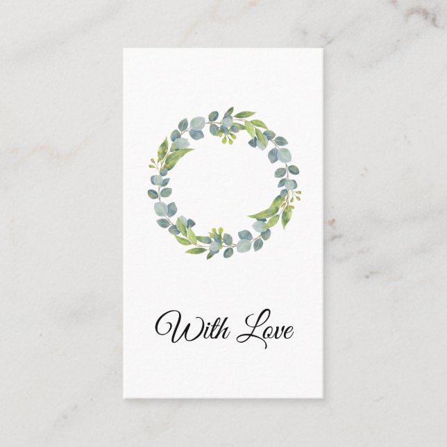 Cartão De Visita Simple Eucalyptus Wreath Wedding Card - Blank (Frente)