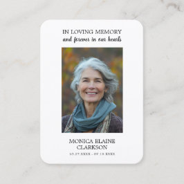 Cartão De Visita Simple Funeral Memorial Photo Prayer Card