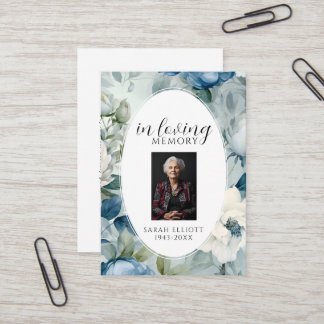 Cartão De Visita Simple Funeral Memorial Prayer Photo Card