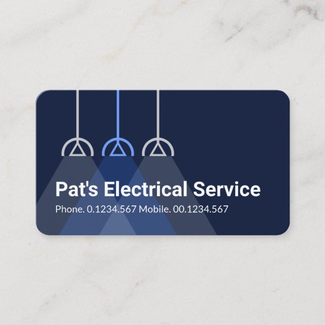 Cartão De Visita Simple Lampshade lights Powers Your Business Name (Frente)