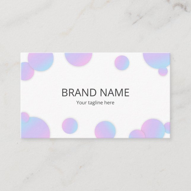 Cartão De Visita Simple Minimal Pink Blue Purple Gradient Dot Frame (Frente)