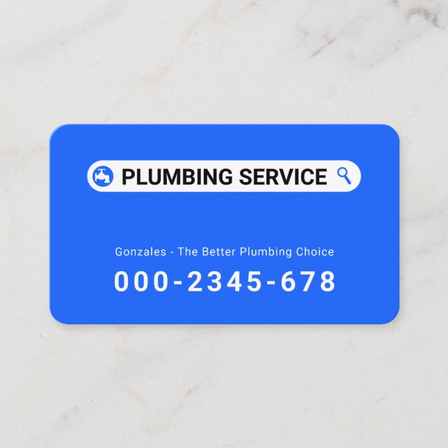 Cartão De Visita Simple Minimalist Searching Plumber Service (Frente)