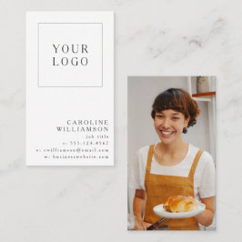 Cartão De Visita Simple Modern Minimal Vertical Logo Photo