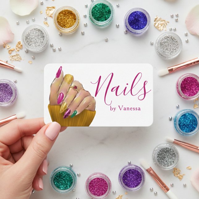 Cartão De Visita Simple Modern Nail Technician Salon Use (Criador carregado)