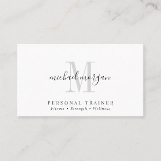Cartão De Visita Simple Modern Personal Trainer Script Monogram