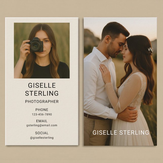 Cartão De Visita Simple Modern Photographer Photo (Criador carregado)