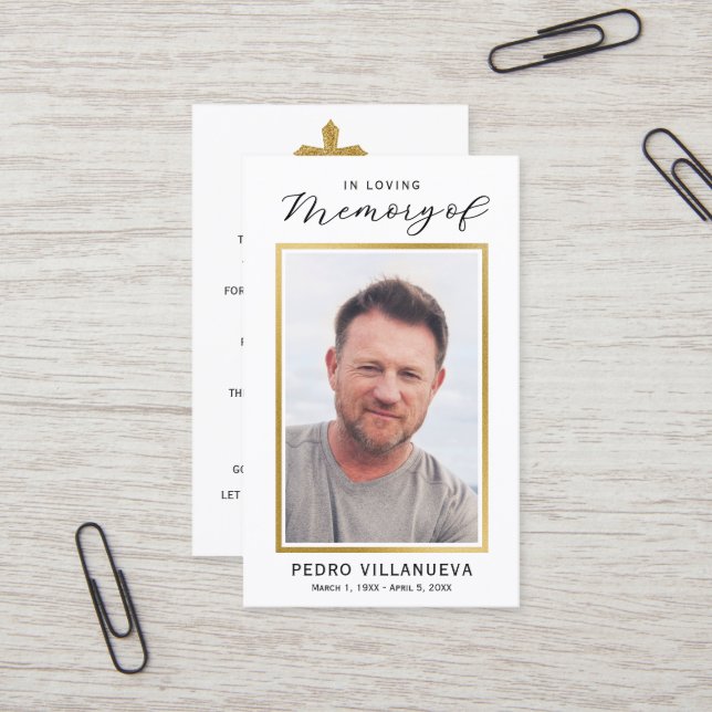 Cartão De Visita Simple Prayer Photo Sympathy Cards (Frente/Verso In Situ)