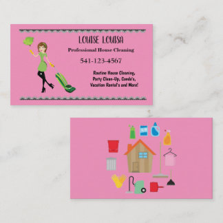 Cartão De Visita Simple Professional House Cleaning Business Cards