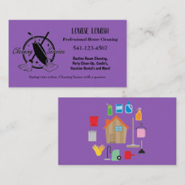 Cartão De Visita Simple Professional House Cleaning Business Cards