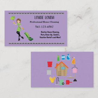 Cartão De Visita Simple Professional House Cleaning Business Cards