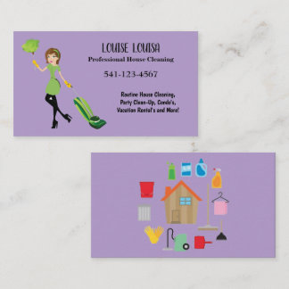 Cartão De Visita Simple Professional House Cleaning Business Cards