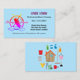 Cartão De Visita Simple Professional House Cleaning Business Cards